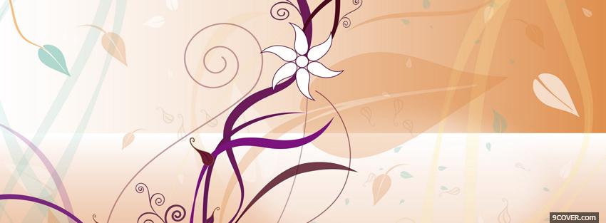 Photo white drawed flower creative Facebook Cover for Free