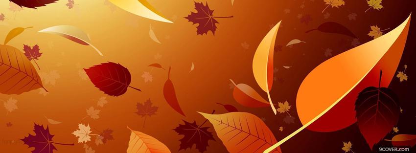 Photo falling leaves creative Facebook Cover for Free