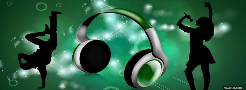 Photo headphones dancing creative Facebook Cover for Free