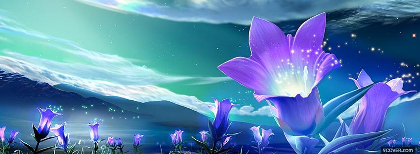 Photo sparkling flowers creartive Facebook Cover for Free