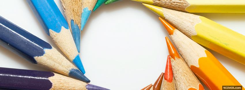 Photo circle of crayons creative Facebook Cover for Free