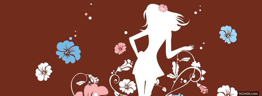 Photo girly girl flowers creative Facebook Cover for Free