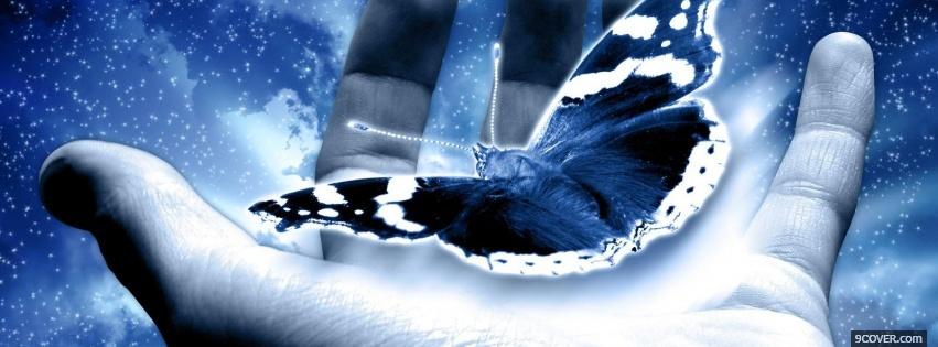 Photo butterfly hand creative Facebook Cover for Free
