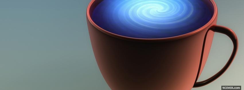 Photo coffee blue spiral creative Facebook Cover for Free