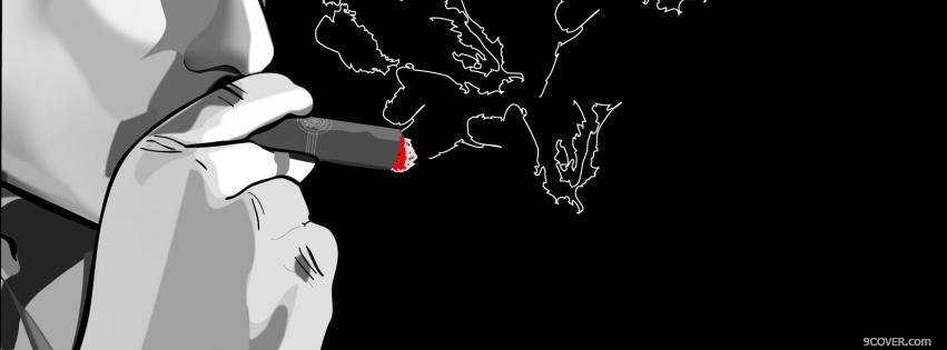 Photo smoking a map creative Facebook Cover for Free