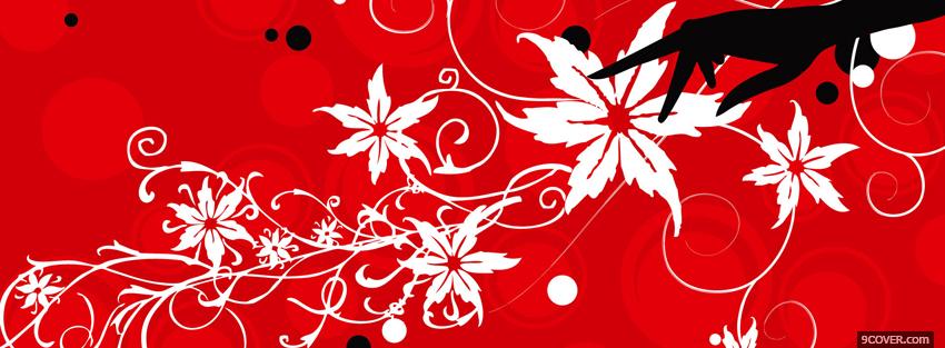 Photo white flowers with red Facebook Cover for Free