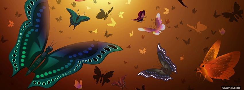 Photo butterflies creative Facebook Cover for Free