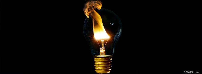Photo fire light bulb creative Facebook Cover for Free