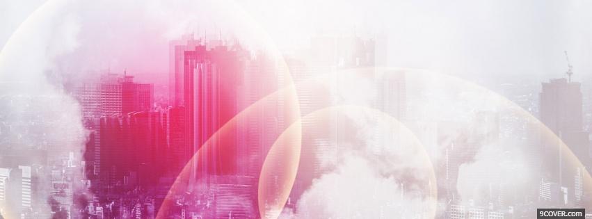 Photo pink city creative Facebook Cover for Free