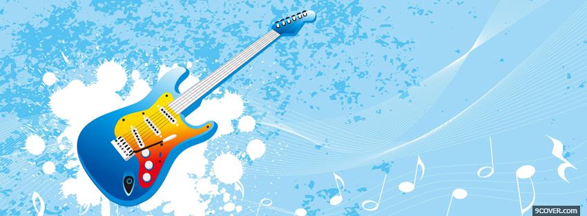 Photo guitar and music creative Facebook Cover for Free