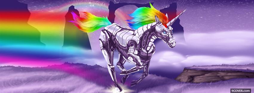 Photo rainbow horse creative Facebook Cover for Free