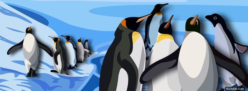 Photo happy penguins creative Facebook Cover for Free