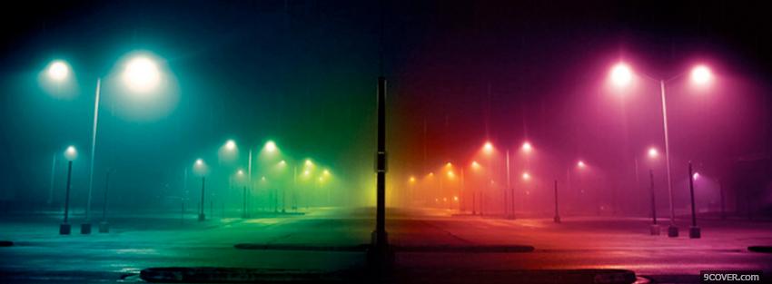 Photo street lights creative Facebook Cover for Free