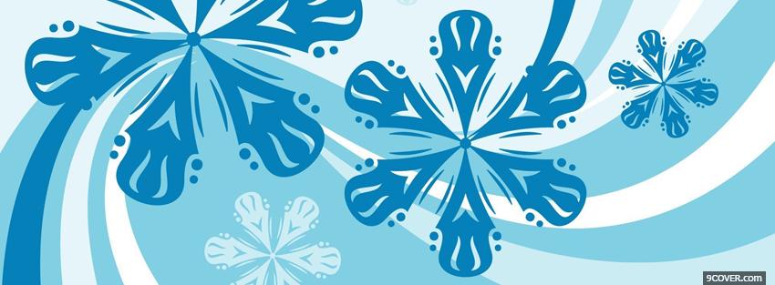 Photo blue snowflakes creative Facebook Cover for Free