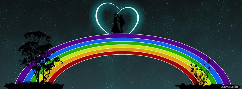 Photo love and rainbow creative Facebook Cover for Free