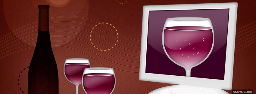 Photo wine and glasses creative Facebook Cover for Free
