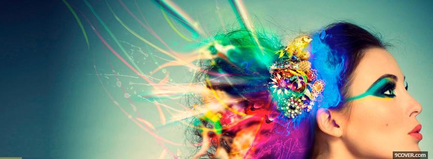 Photo creative hair colors Facebook Cover for Free