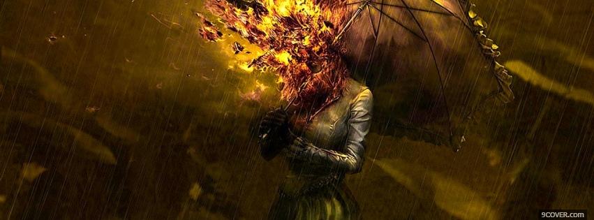 Photo head on fire creative Facebook Cover for Free