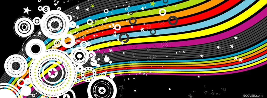 Photo circles and rainbow creative Facebook Cover for Free