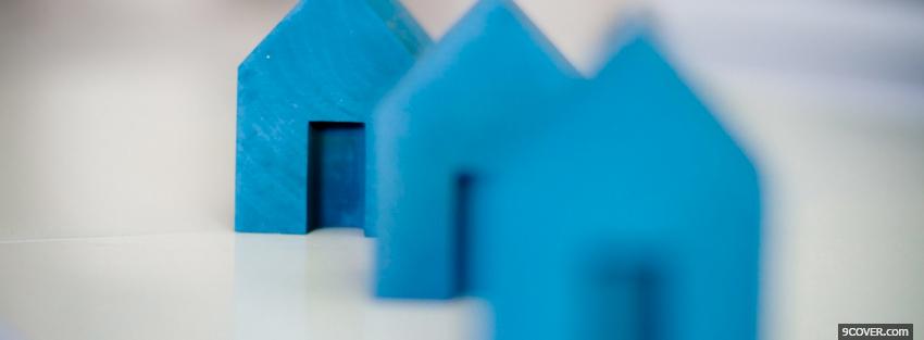 Photo blue houses creative Facebook Cover for Free