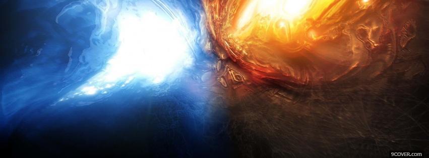 Photo blue and red creative Facebook Cover for Free