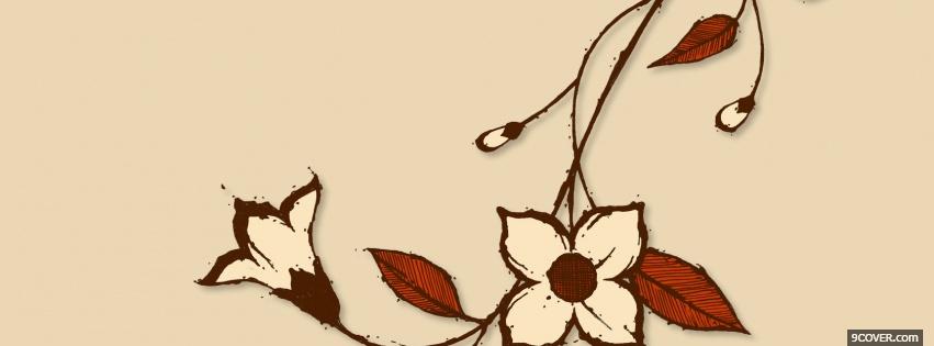 Photo beige flowers creative Facebook Cover for Free