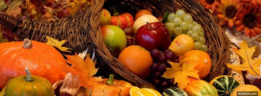 Photo pumpkins and fruits Facebook Cover for Free