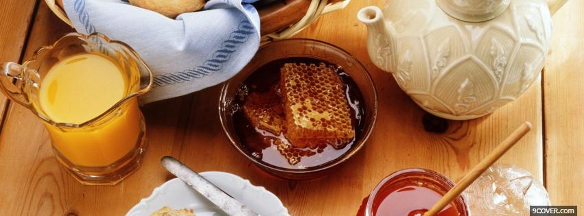 Photo honey breakfast food Facebook Cover for Free