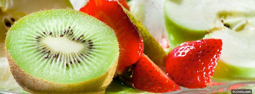 Photo kiwi and strawberries Facebook Cover for Free