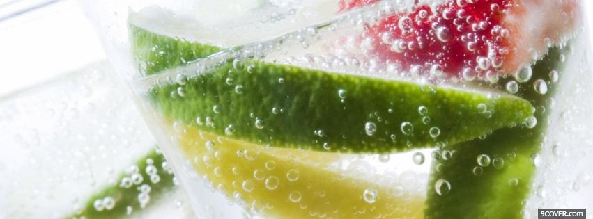 Photo refreshing fruits in water Facebook Cover for Free