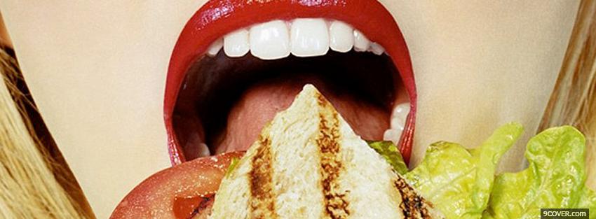 Photo eating sandwich food Facebook Cover for Free