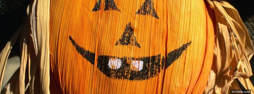 Photo pumpkin smile halloween Facebook Cover for Free