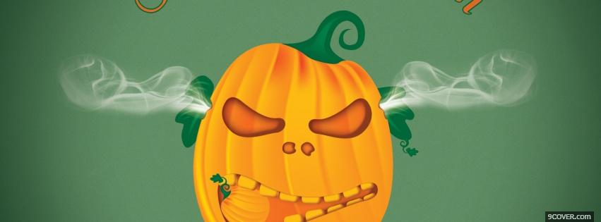 Photo steaming pumpkin halloween Facebook Cover for Free