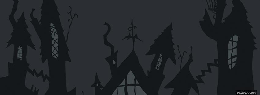 Photo haunted houses halloween Facebook Cover for Free