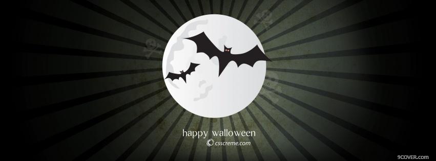 Photo two bats halloween Facebook Cover for Free