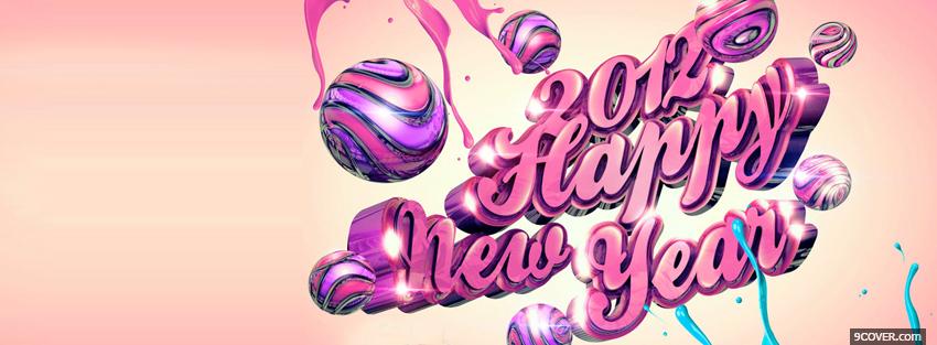 Photo pink new year holiday Facebook Cover for Free
