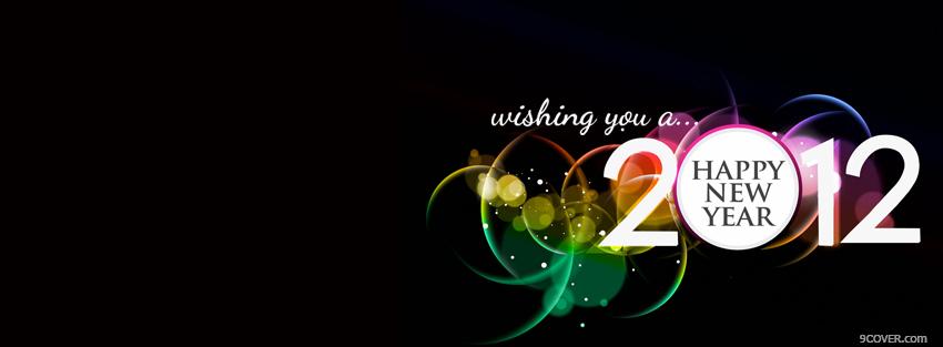 Photo wishing happy new year holiday Facebook Cover for Free