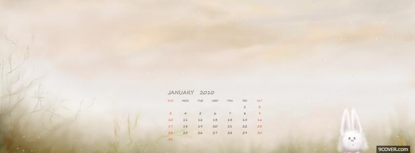 Photo bunny january holiday Facebook Cover for Free