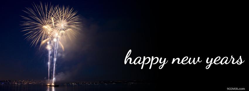 Photo fireworks new year holiday Facebook Cover for Free