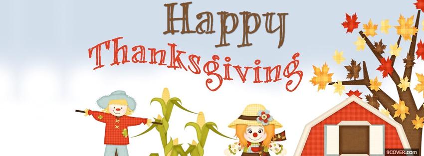 Photo farm happy thanksgiving holiday Facebook Cover for Free