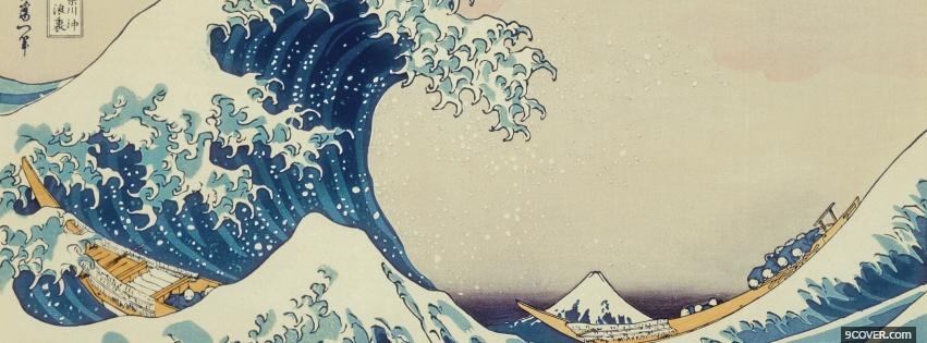 Photo ocean waves anime manga Facebook Cover for Free