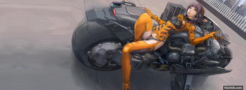 Photo on motorcycle manga Facebook Cover for Free