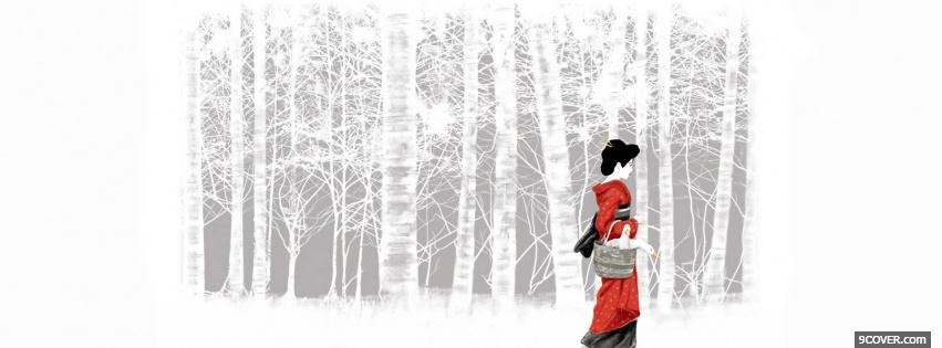 Photo white woods japan manga Facebook Cover for Free