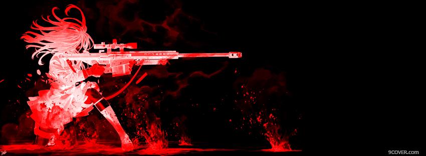 Photo shooting red manga Facebook Cover for Free
