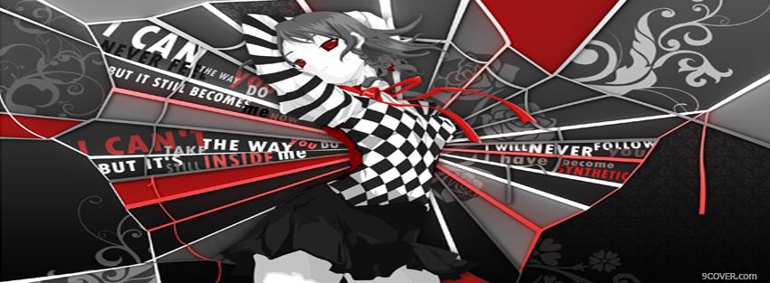 Photo black red white manga Facebook Cover for Free