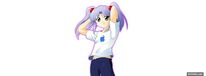 Photo apple shirt girl manga Facebook Cover for Free