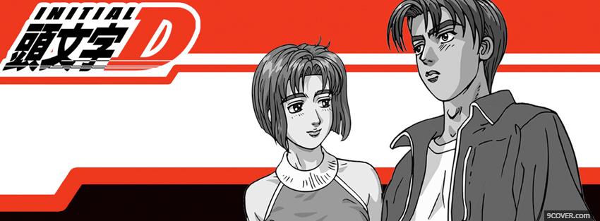 Photo initial boy girl manga Facebook Cover for Free