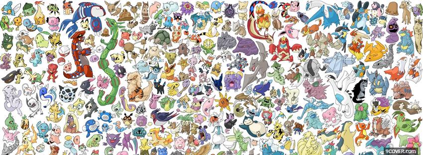 Photo all the pokemons manga Facebook Cover for Free