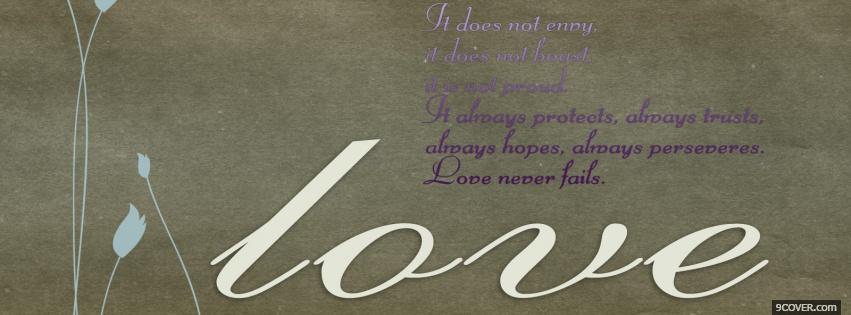 Photo love trusts quotes Facebook Cover for Free