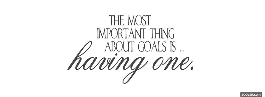 Photo having one goal quotes Facebook Cover for Free